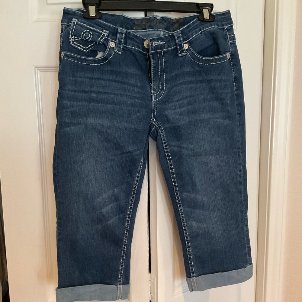 ❤️❤️❤️7 seven Dark Blue Denim ankle jeans